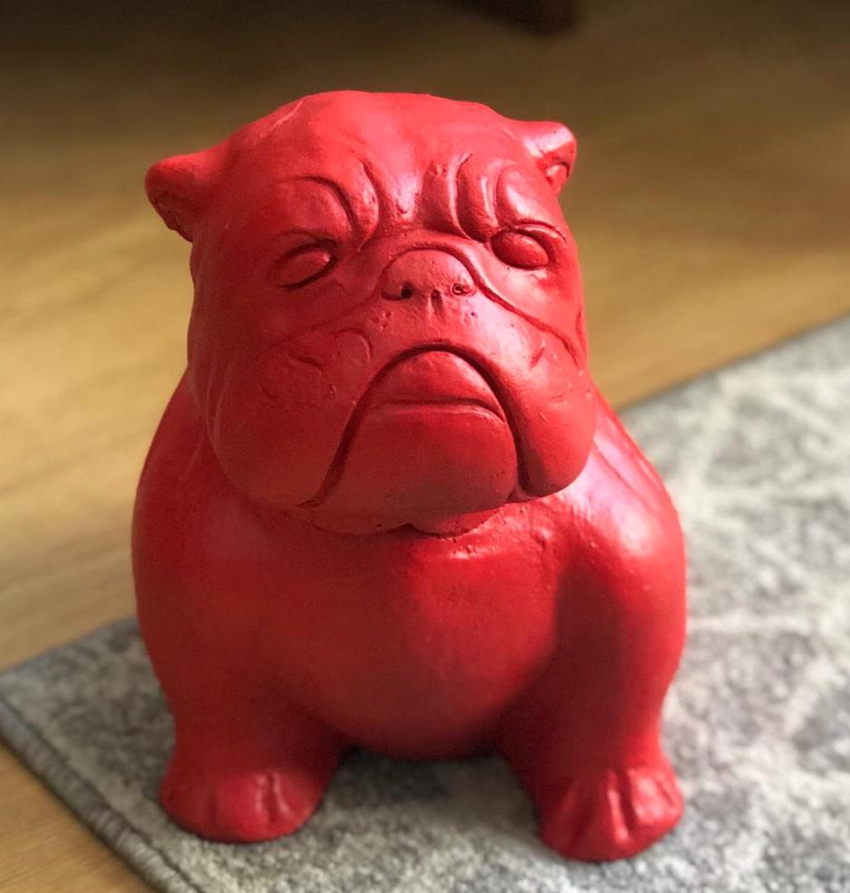 Bulldog rojo como símbolo de carácter